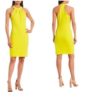 BELLE BADGLEY MISCHKA NWT Halter “Bunny” Dress Size 2 in Citron Yellow